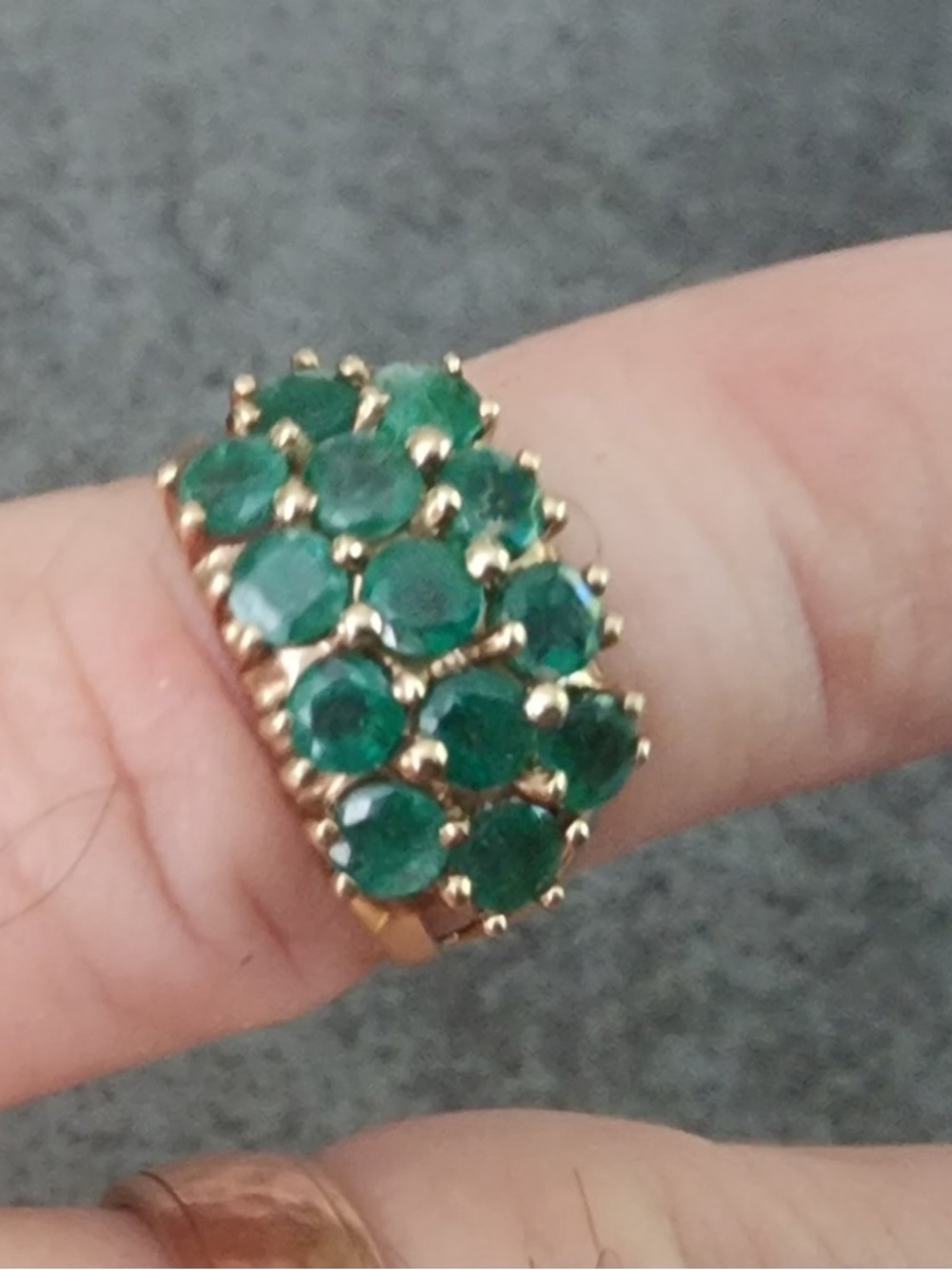 14K Emerald Ring 13 stones *NEW PICS& Video - Picture 3 of 16